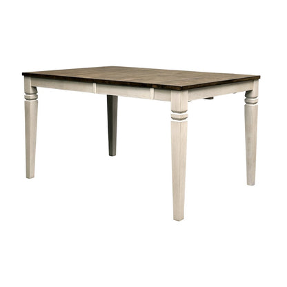 36"-54" Dinette Leg Table with (1) 18" Butterfly Leaf, Smokey White & Peppercorn