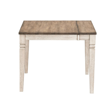 36"-54" Dinette Leg Table with (1) 18" Butterfly Leaf, Smokey White & Peppercorn