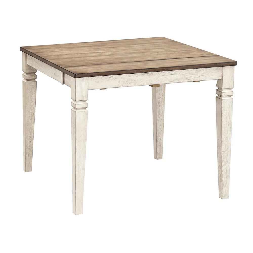 36"-54" Dinette Leg Table with (1) 18" Butterfly Leaf, Smokey White & Peppercorn
