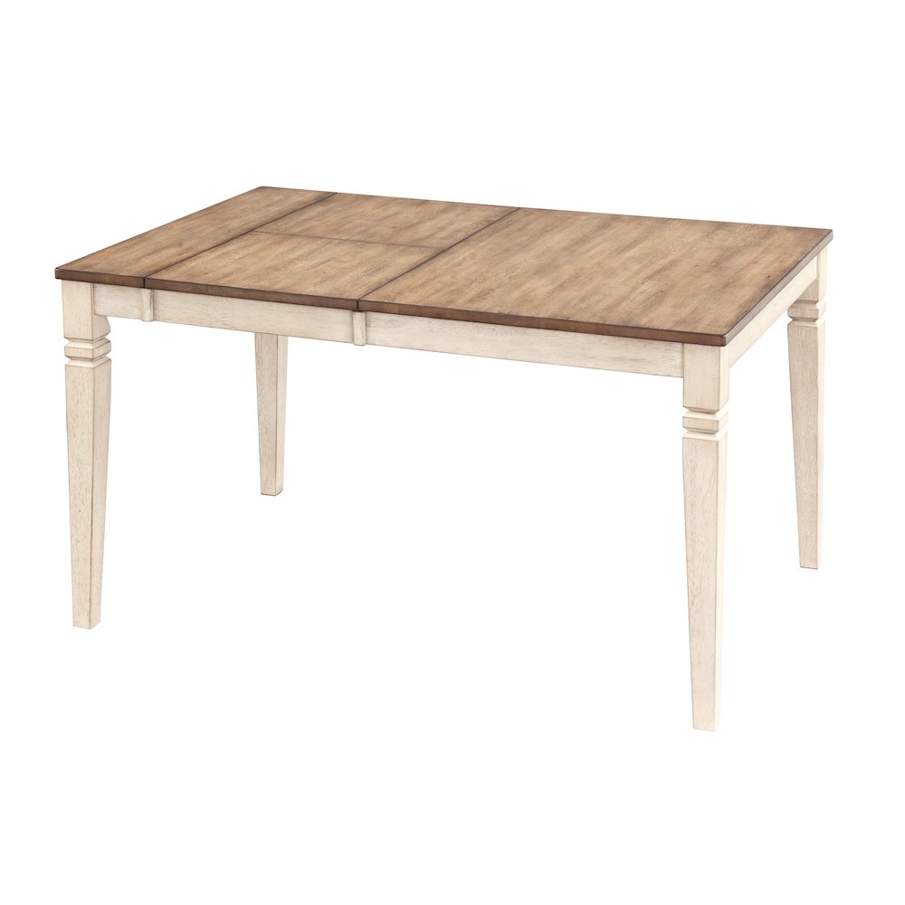 36"-54" Dinette Leg Table with (1) 18" Butterfly Leaf, Smokey White & Peppercorn