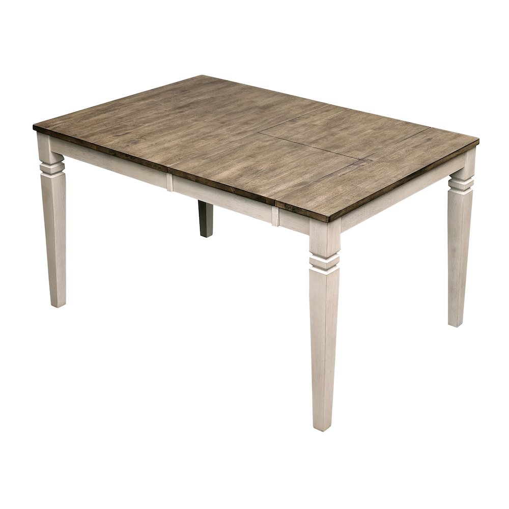 36"-54" Dinette Leg Table with (1) 18" Butterfly Leaf, Smokey White & Peppercorn
