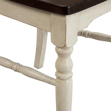 Chalk-Cocoa Bean Slatback Dining Chairs with Light Distressing Set of 2