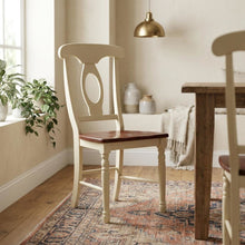 Merlot-Buttermilk Finish Distressed Side Chair in Solid Rubberwood