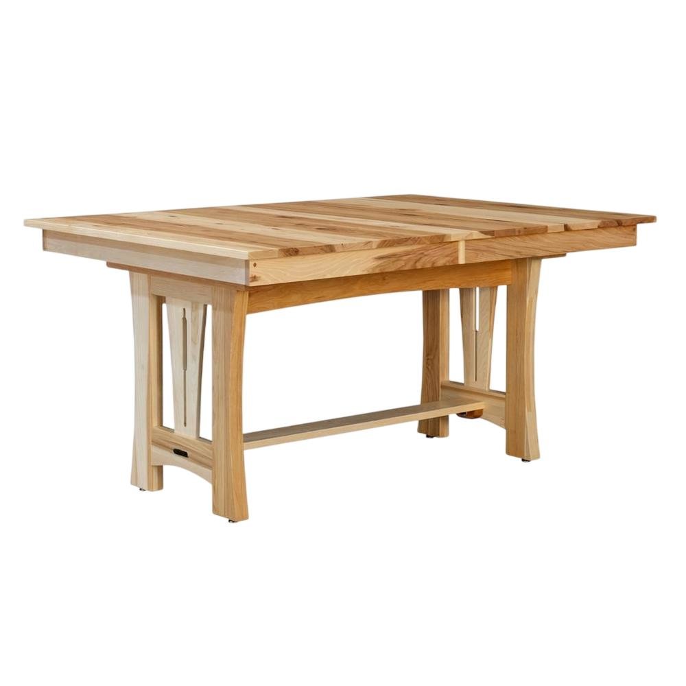 Adjustable Dining Table with Natural Hickory Finish and Self-Storing Leaves