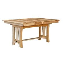 Adjustable Dining Table with Natural Hickory Finish and Self-Storing Leaves