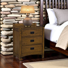Brown 3 Drawer Nightstand with Storage, Solid Side Table with Drawers