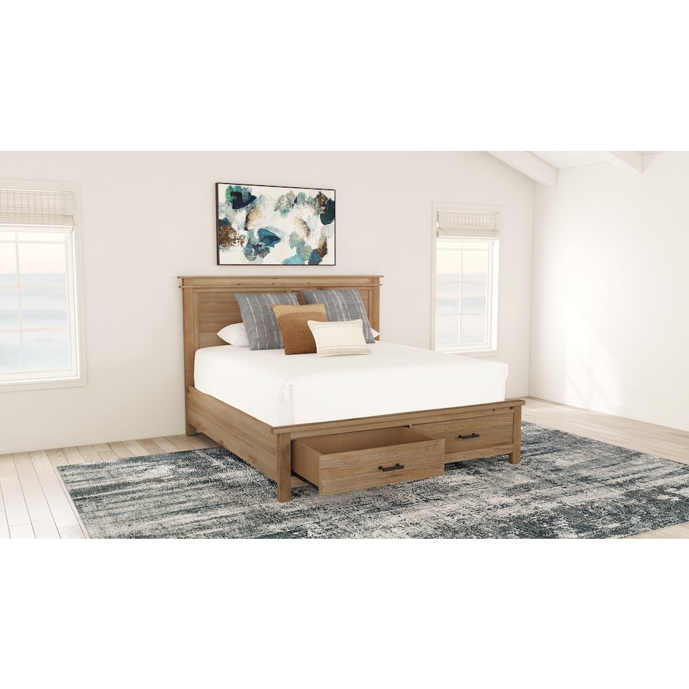 Glacier Point Queen Storage Bed, Golden Java Finish