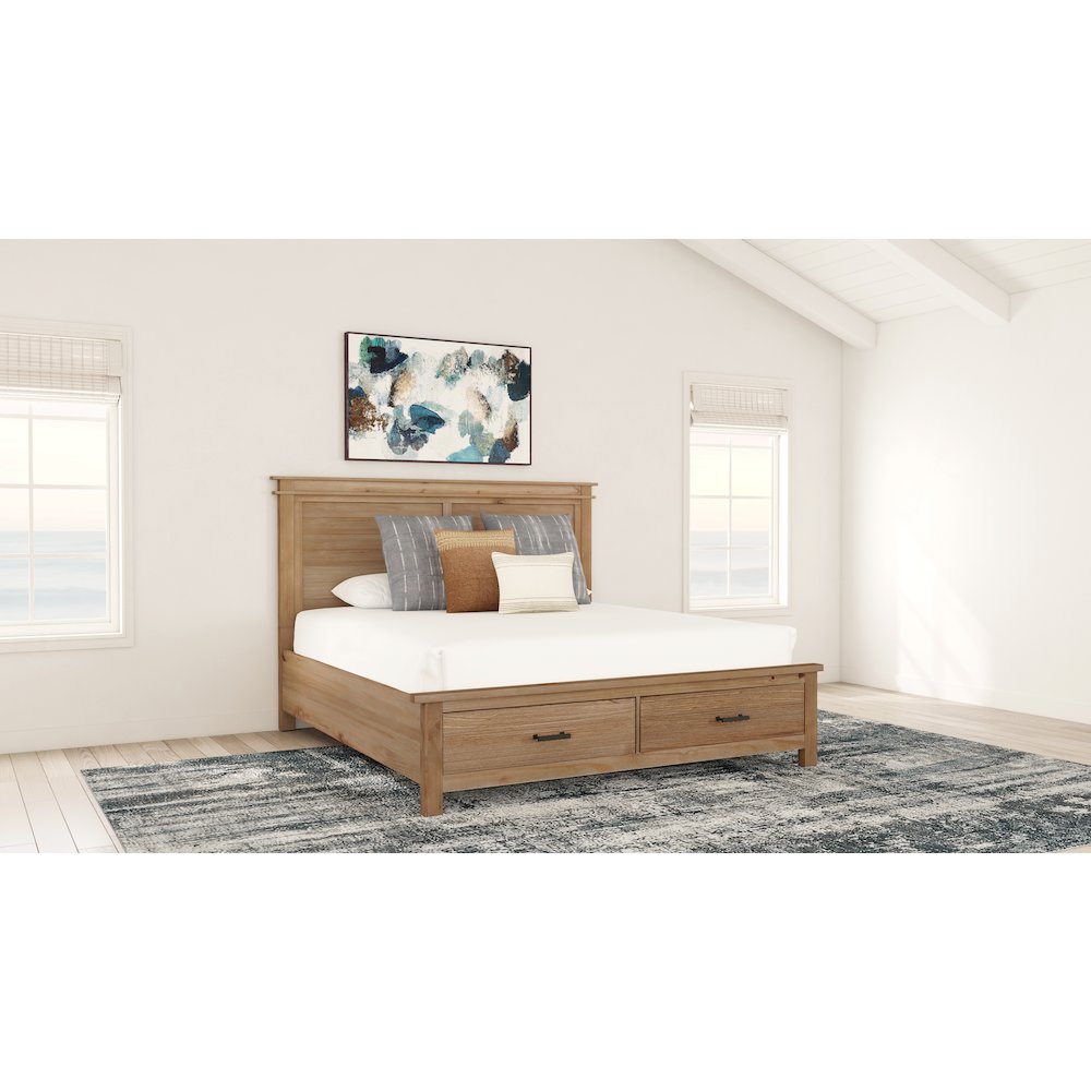 Glacier Point Queen Storage Bed, Golden Java Finish