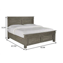 Graystone Finish Queen Panel Bed with Solid New Zealand Pine