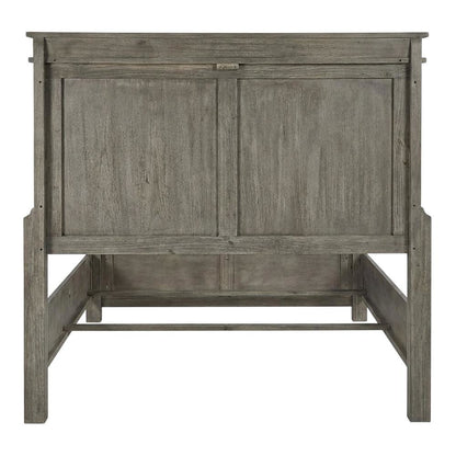 Graystone Finish Queen Panel Bed with Solid New Zealand Pine