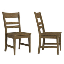Toasted Java Ladderback Side Chairs with Wood Seats, Transitional Style Set of 2