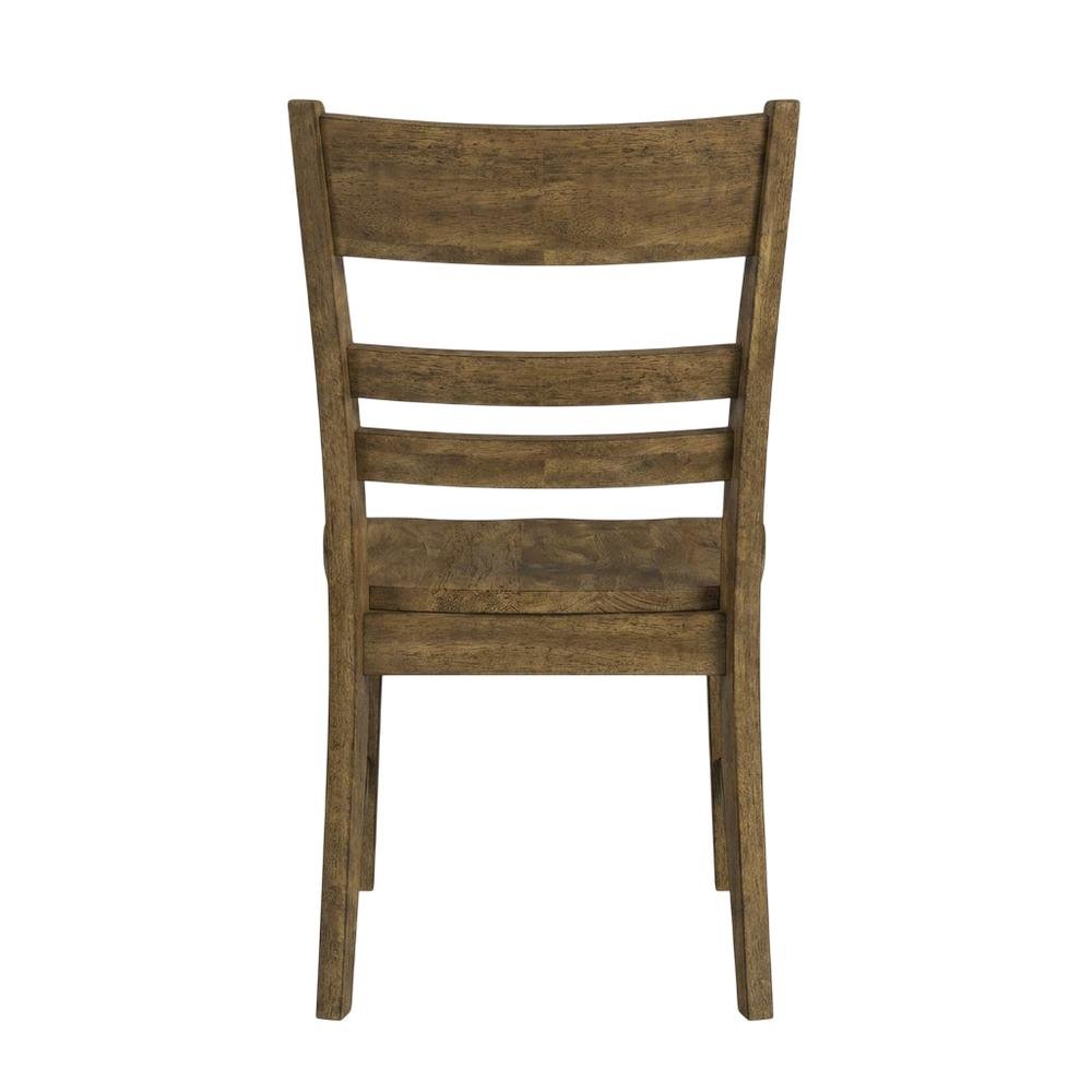 Toasted Java Ladderback Side Chairs with Wood Seats, Transitional Style Set of 2