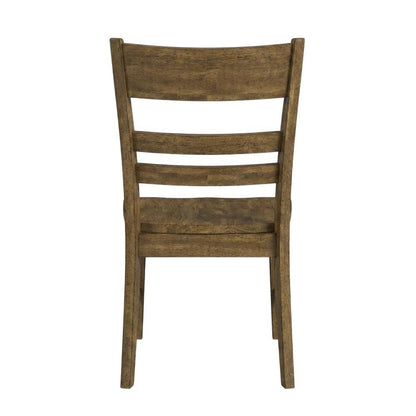 Toasted Java Ladderback Side Chairs with Wood Seats, Transitional Style Set of 2