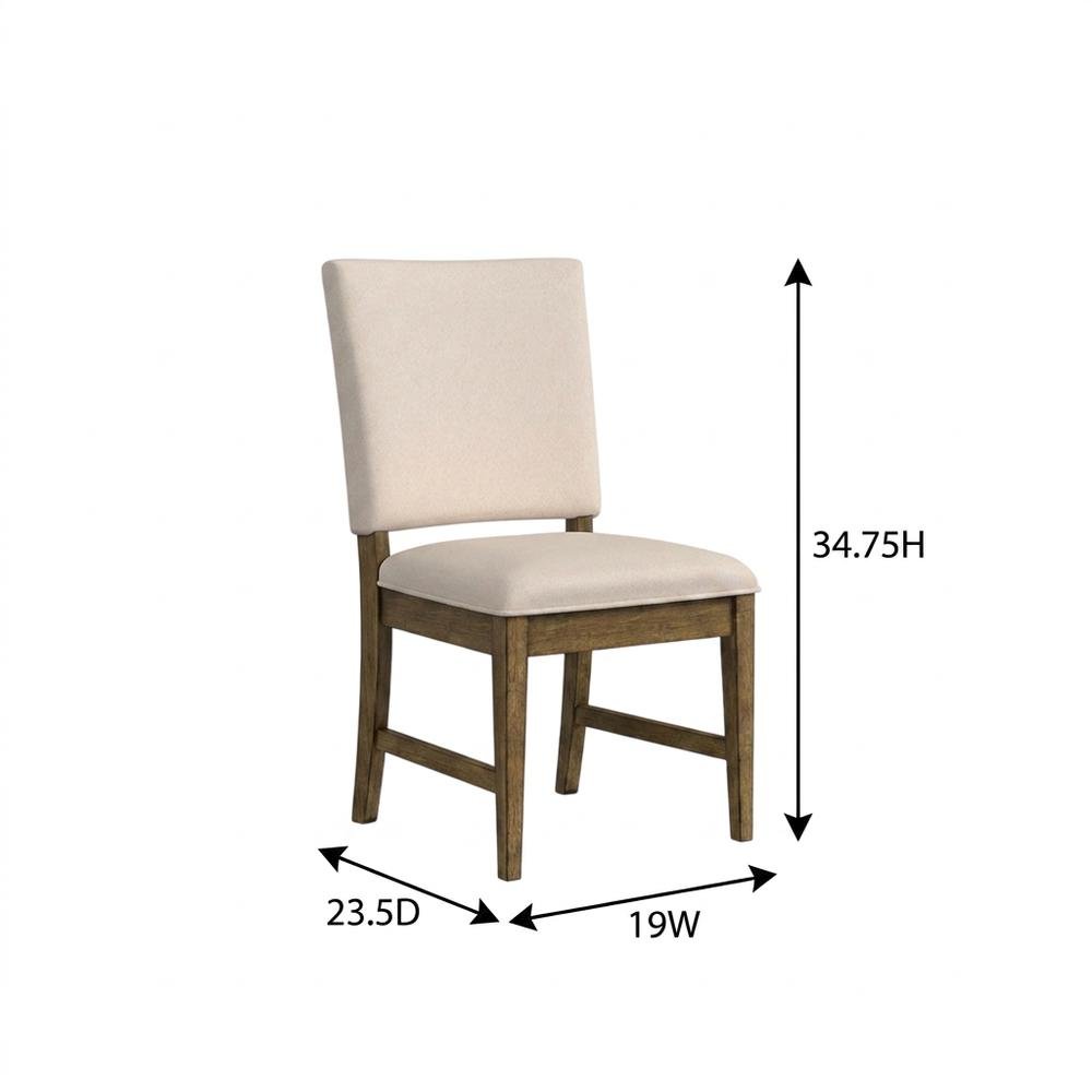 Toasted Java ladderback side chairs with upholstered seats, 2-piece set
