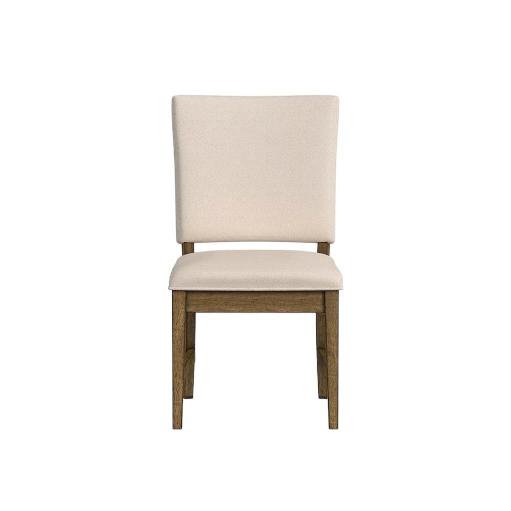 Toasted Java ladderback side chairs with upholstered seats, 2-piece set
