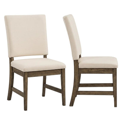 Toasted Java ladderback side chairs with upholstered seats, 2-piece set