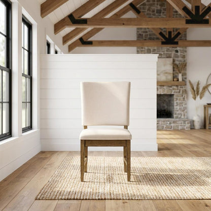 Toasted Java ladderback side chairs with upholstered seats, 2-piece set