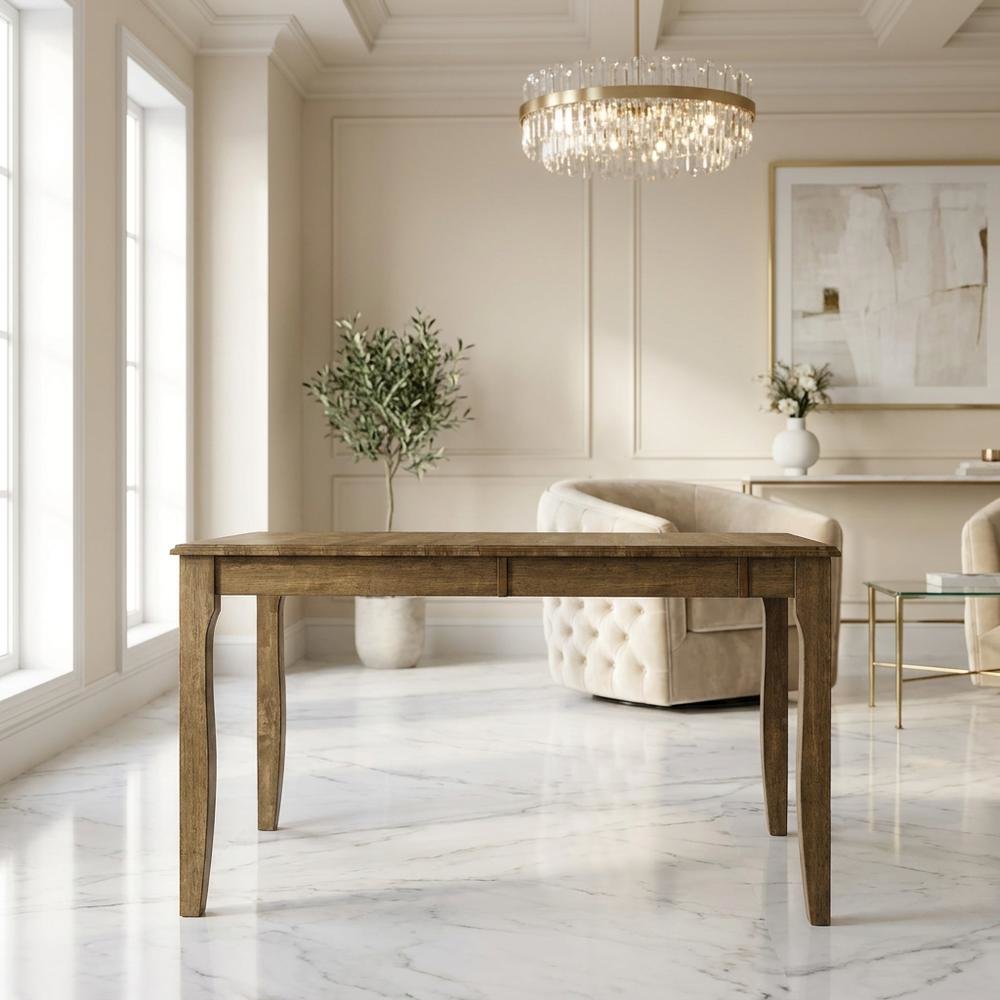 Transitional Dining Table with 18" Self-Storing Butterfly Leaf in Toasted Java
