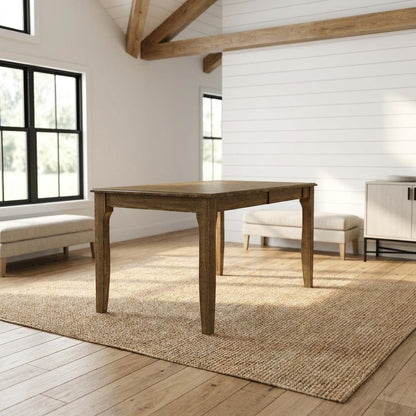 Transitional Dining Table with 18" Self-Storing Butterfly Leaf in Toasted Java