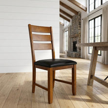 Mango Upholstered Side Chairs with Distressed Finish and Rustic Style, Set of 2