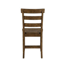 Mango Upholstered Slatback Dining Stool Set with Faux Leather Seat