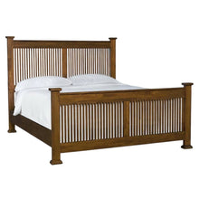 Mission-Style Queen Slat Bed in Harvest Finish with Mindi Wood