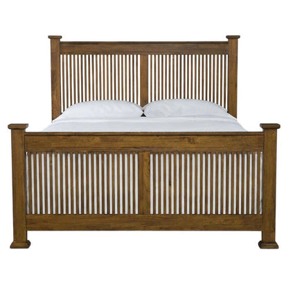 Mission-Style Queen Slat Bed in Harvest Finish with Mindi Wood