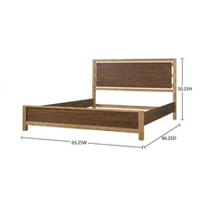 Transitional Queen Platform Bed with Natural Alder and Warm Walnut Finish