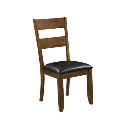 Rustic Whiskey Ladderback Side Chairs with Upholstered Seats (2 Pack)