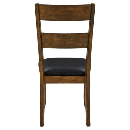 Rustic Whiskey Ladderback Side Chairs with Upholstered Seats (2 Pack)