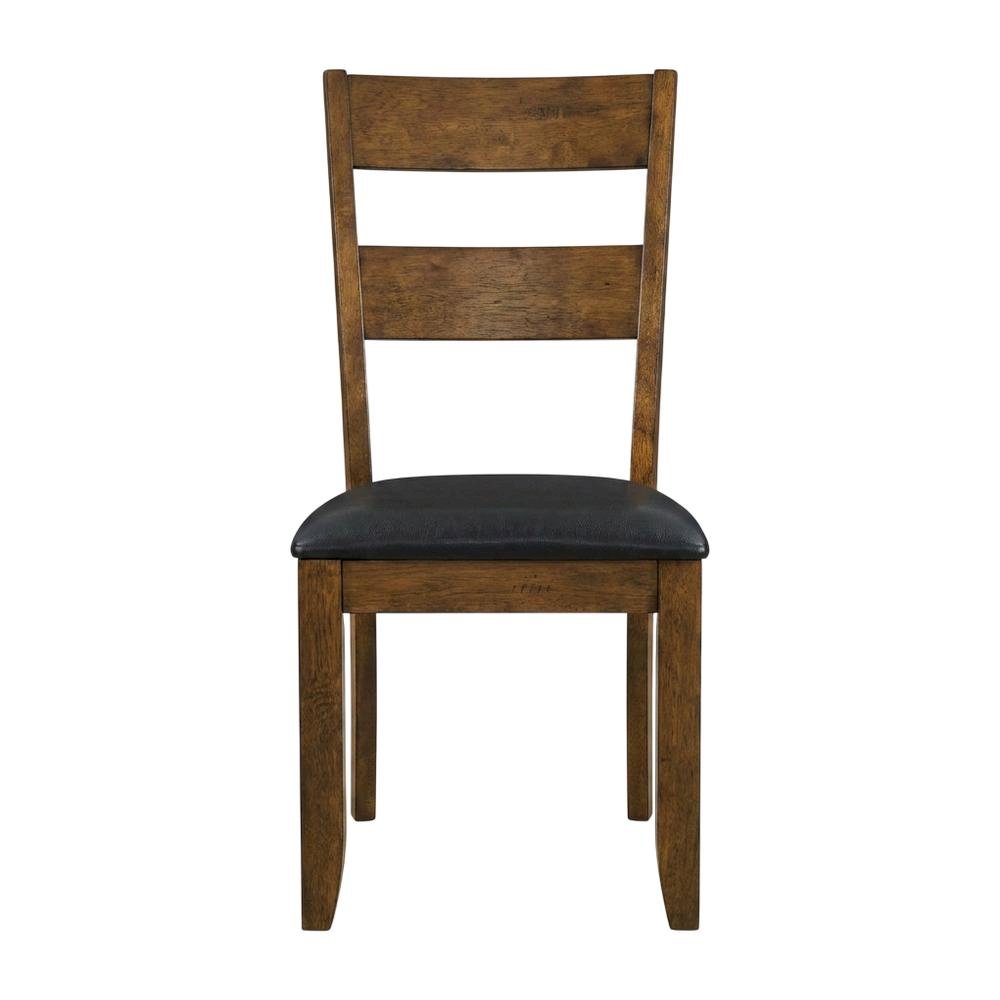 Rustic Whiskey Ladderback Side Chairs with Upholstered Seats (2 Pack)