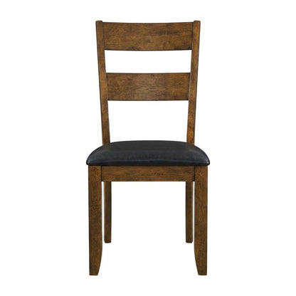 Rustic Whiskey Ladderback Side Chairs with Upholstered Seats (2 Pack)