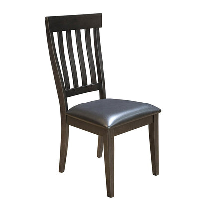 Mariposa Slatback Side Chair, with Upholstered Seat (2 pack), Warm Gray