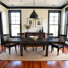 Warm Gray Extendable Dining Table with Leaf, Rustic Dining Table for Eight