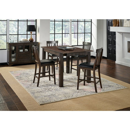 64" - 100" Gathering Height Leg Table with (2) 18" Butterfly Leaves, Warm Gray