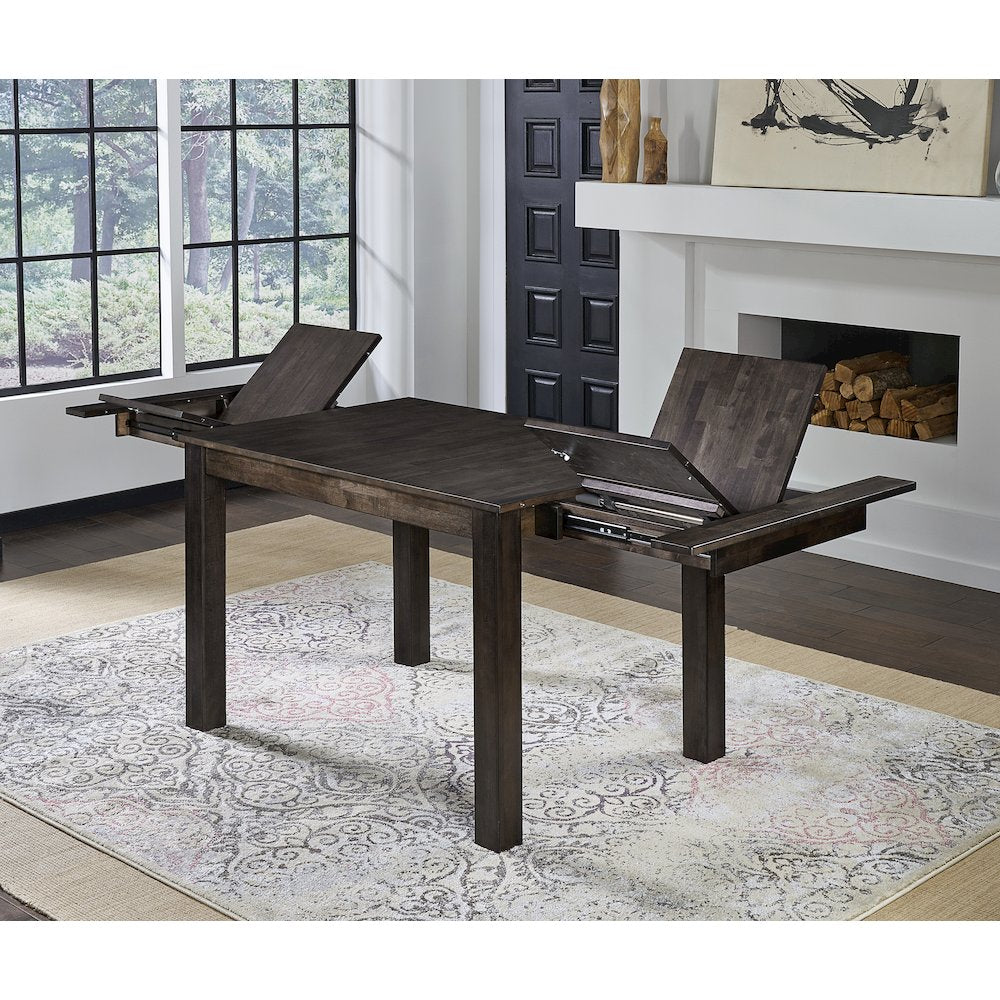 64" - 100" Gathering Height Leg Table with (2) 18" Butterfly Leaves, Warm Gray
