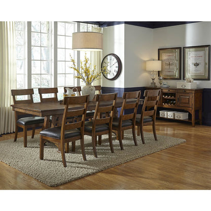 Ozark 72" - 92" Trestle Table with (1) 20" Butterfly Leaf, Warm Pecan