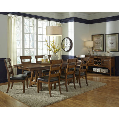 Ozark 72" - 92" Trestle Table with (1) 20" Butterfly Leaf, Warm Pecan