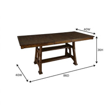 Adjustable Mango Dining Table in Warm Pecan Finish for 8-Persons