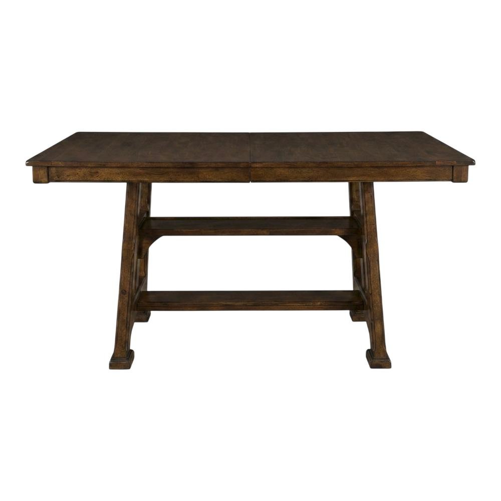 Adjustable Mango Dining Table in Warm Pecan Finish for 8-Persons