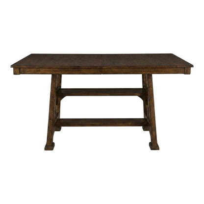 Adjustable Mango Dining Table in Warm Pecan Finish for 8-Persons