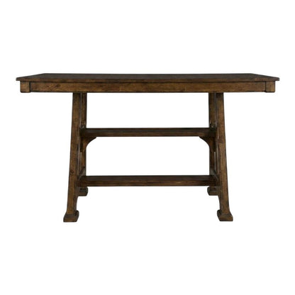 Adjustable Mango Dining Table in Warm Pecan Finish for 8-Persons
