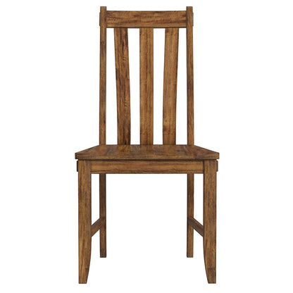 Silverdale Slatback Chair with Wood Seat (Pack of 2), Russet