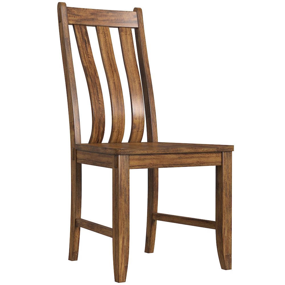 Silverdale Slatback Chair with Wood Seat (Pack of 2), Russet