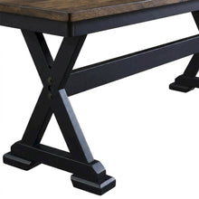 Chicory and Black Transitions Bench with Distressed Finish for Living Room