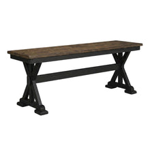 Chicory and Black Transitions Bench with Distressed Finish for Living Room