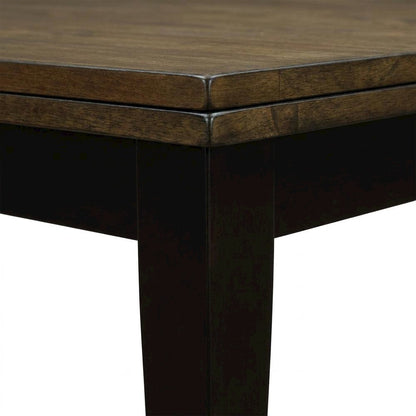Chicory and black distressed wood dining table with adjustable length, seats six