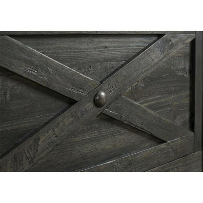 Charcoal Rustic Storage Bed with Integrated Bench and Solid Pine Construction