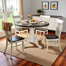 Pedestal Drop Leaf Table for Small Spaces, Compact Dining Table with Leaf