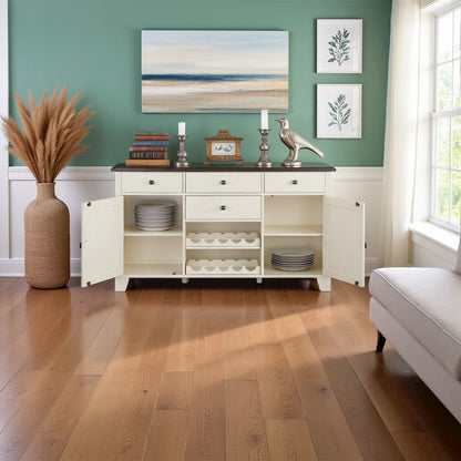 Brown Wine Cabinet with Storage, Farmhouse Coffee Bar and Bar Cabinet